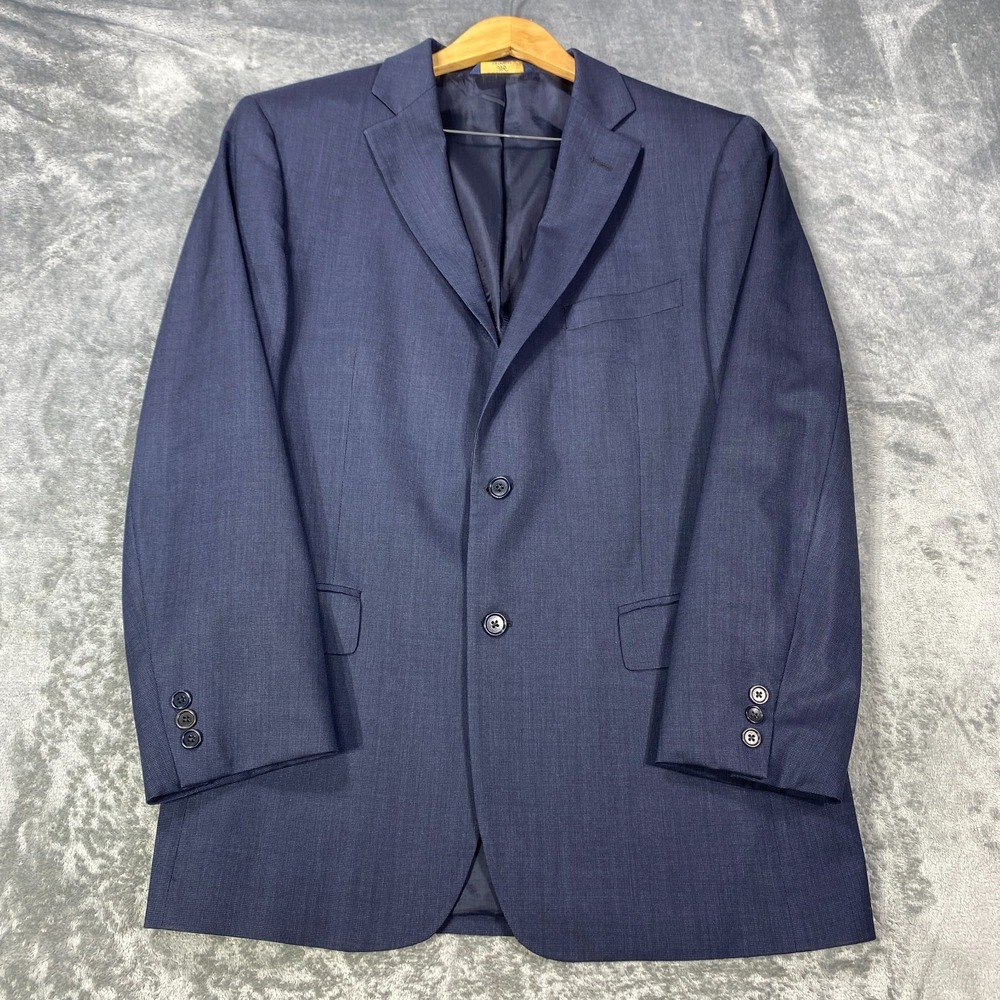 Brooks Brothers 346 Blazer Suit Jacket Mens 42L Blue Regent Fit Wool Birdseye